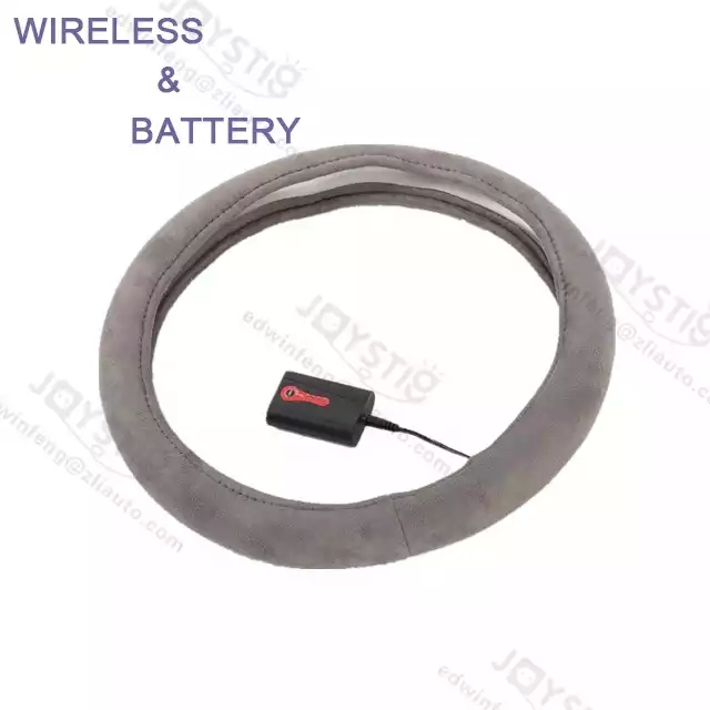 Rechargeable Battery Heating Suede Steering Wheel Cover Electric 5V Wireless Heated Steering Wheel Cover